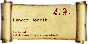 Lenoir Henrik névjegykártya